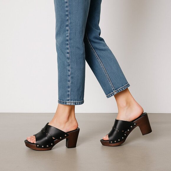 Cordani Shoes - Cordani Calzature Studded Leather Platform Mules — Black, EU 37 (≈ US 6.5–7)